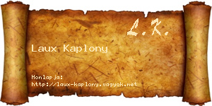 Laux Kaplony névjegykártya